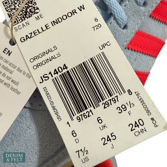 Adidas Gazelle Indoor Women’s Sneakers Red/Blue Gum Sole Size 6 NEW w/ Tags - Picture 14 of 16